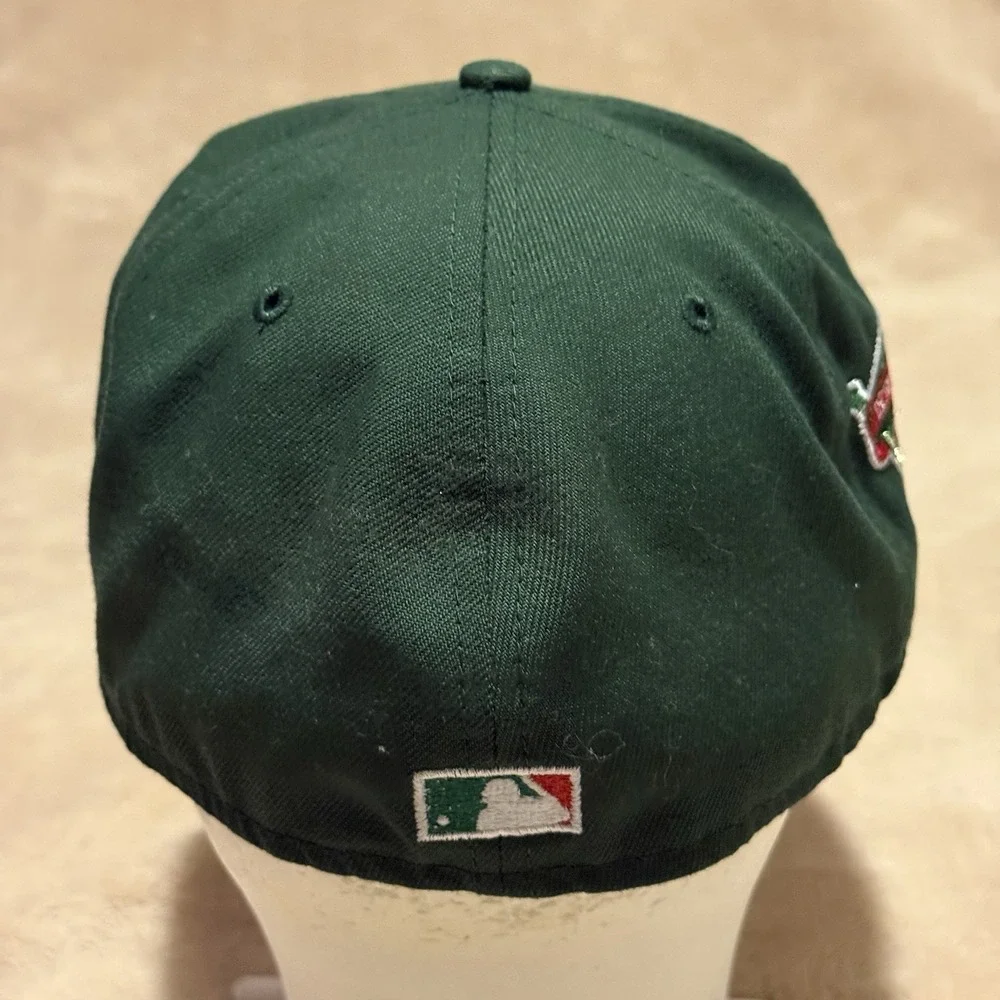 Detroit Tigers New Era Cooperstown 59Fifty Green Red UV Fitted Hat 7 3/8